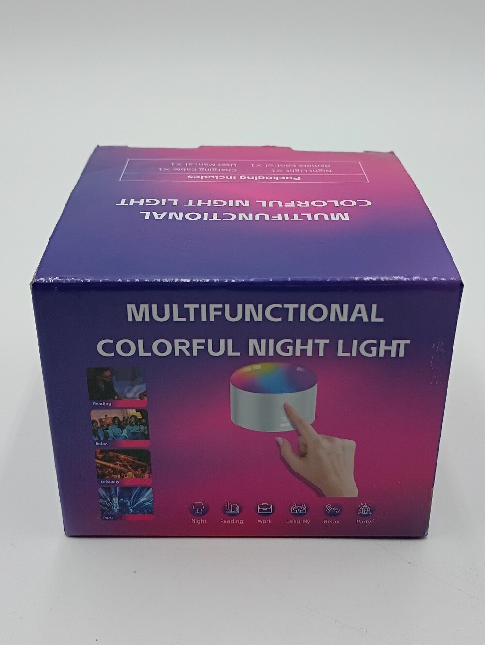 Multi-functional Colorful Night Light. Touch Or Remote Control. USB Charging.